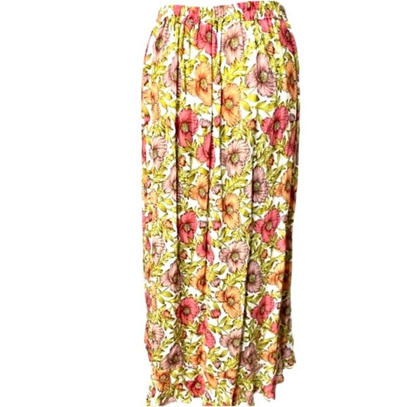 Cupcakes & Cashmere Roxanne Floral Wrap Midi Skirt S Boho Spring Ruffled Hem - Picture 5 of 7